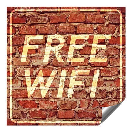 CGSignLab | WiFi בחינם-לבנה מיושנת מדבקות קיר אלומיניום תעשייתי כבד-חובה | 36 x36